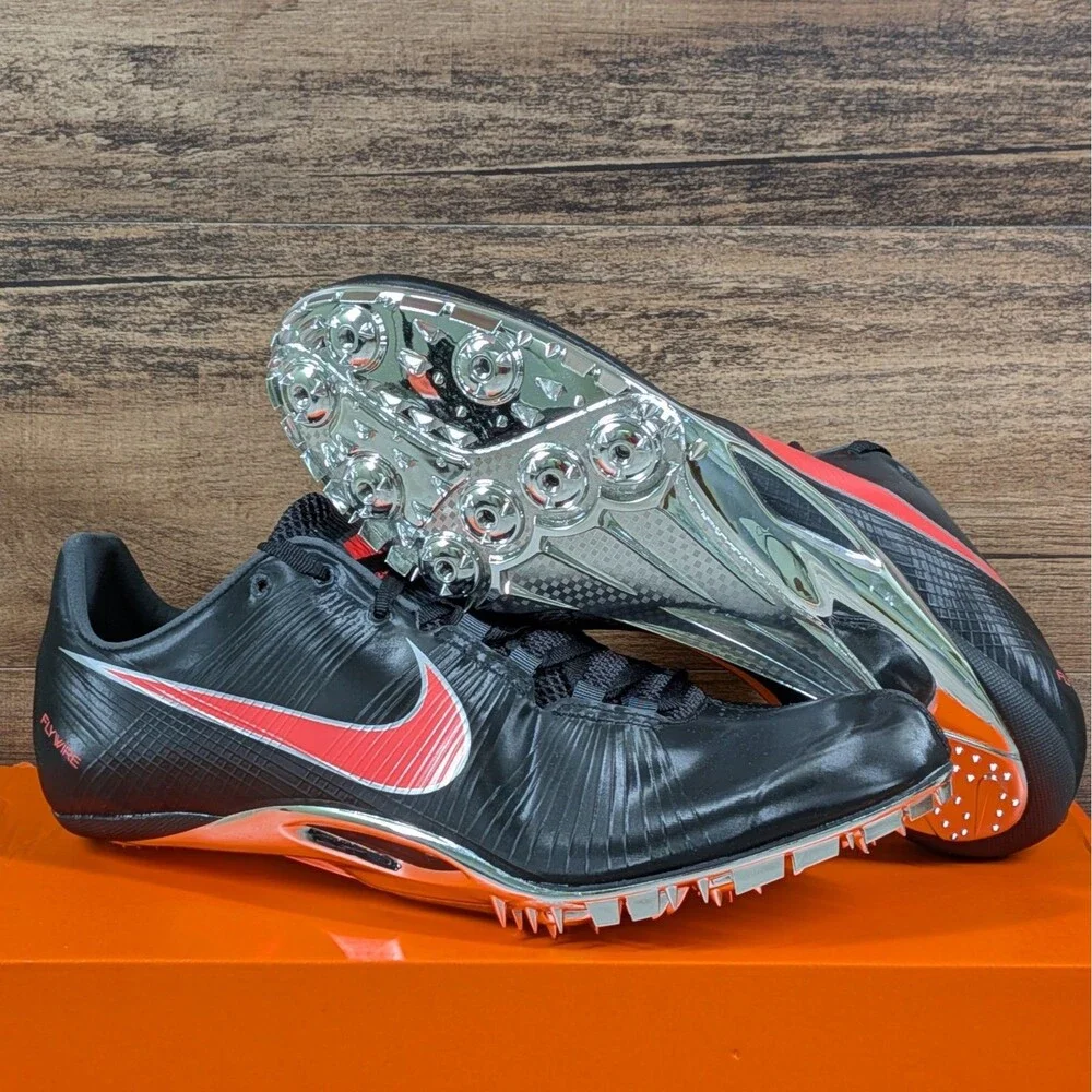 Nike Zoom Ja Fly Men's 11 Black Atomic Red Chrome Track Spikes Shoes 487624-061